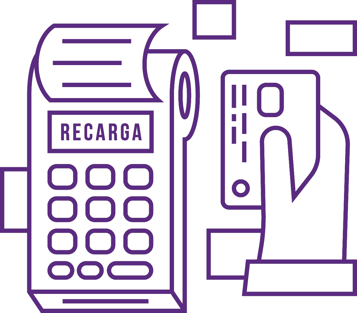 Faça sua recarga na maquininha